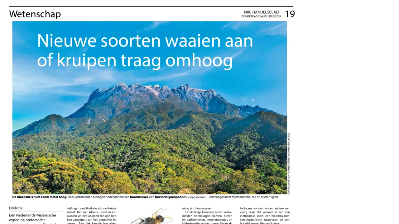 NRC Handelsblad coverage of Mount Kinabalu & Crocker Range Expedition 2012