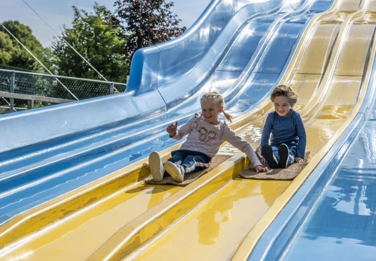 Kinderen op glijbaan in Linnaeushof